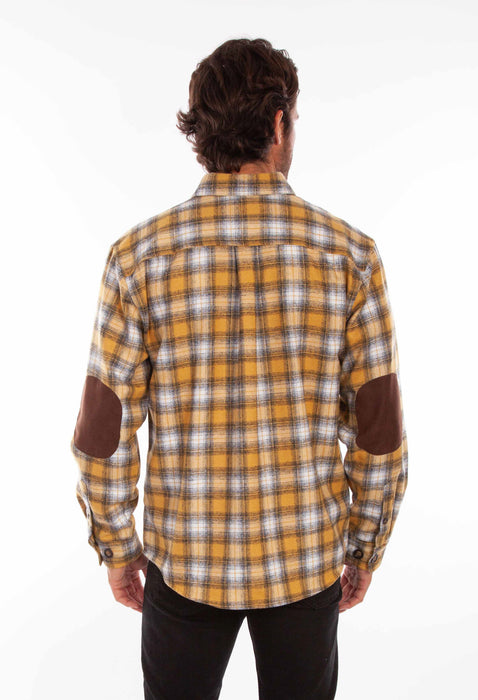 Scully Mens Golden/Black Wool Blend Plaid L/S Shirt