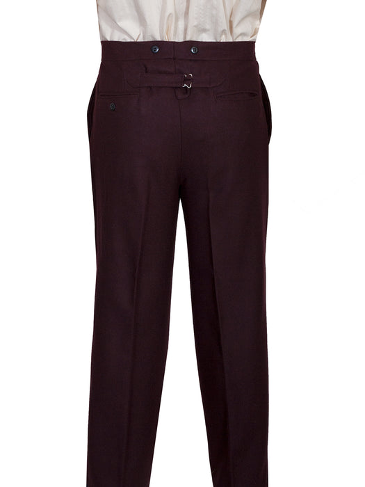 Wahmaker Mens Burgundy Wool Blend USA Trousers