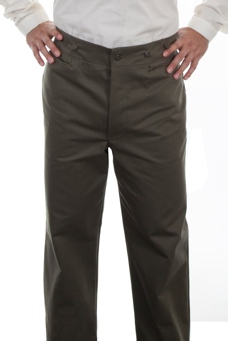 Scully Mens Army 100% Cotton Herringbone Vigilante Pants