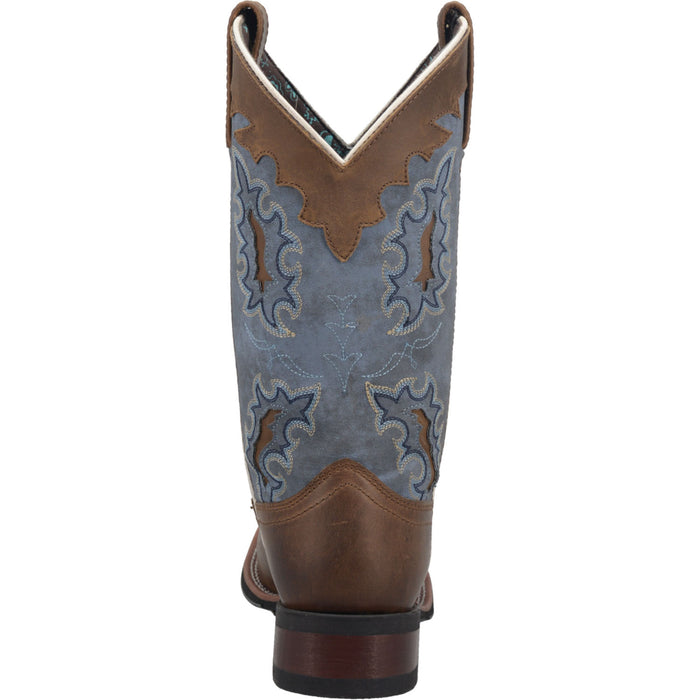 Laredo Womens Isla Cowboy Boots Leather Tan/Blue Denim