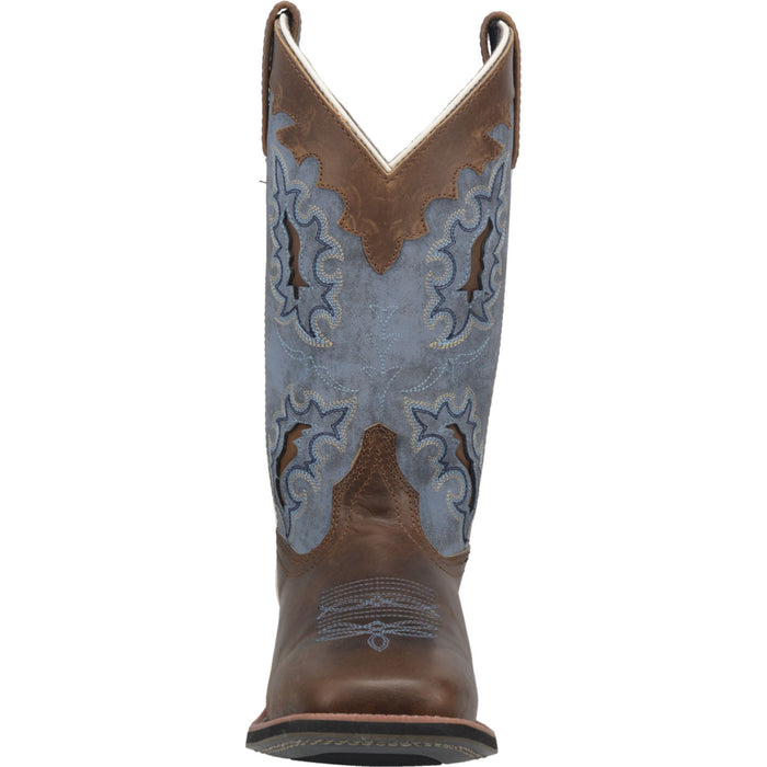 Laredo Womens Isla Cowboy Boots Leather Tan/Blue Denim