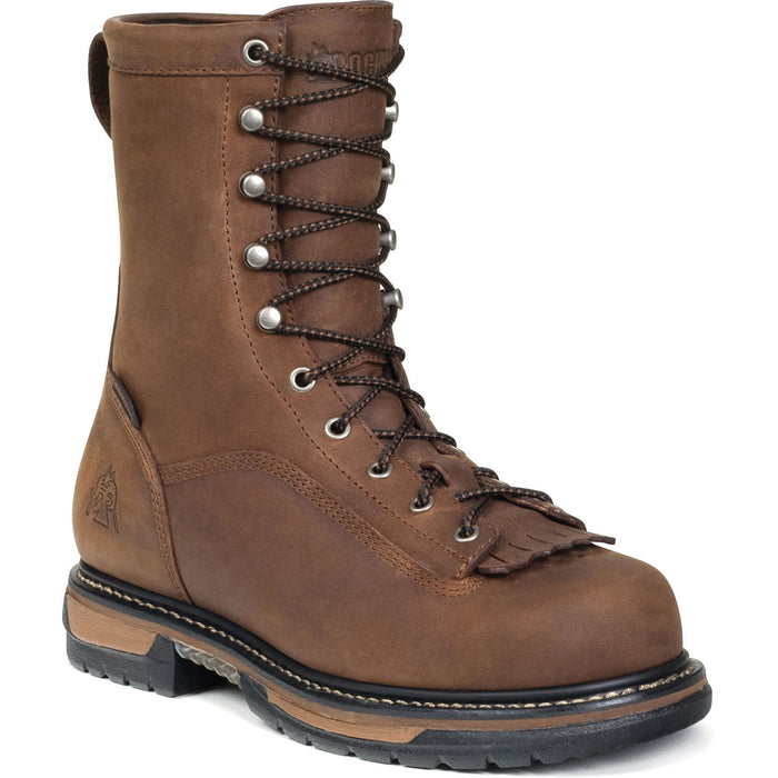 Rocky Mens Brown Leather Ironclad Waterproof Lacer Work Boots