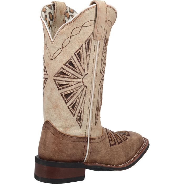 Laredo Womens Brown Kite Days 11in Snake Cowboy Boots Leather