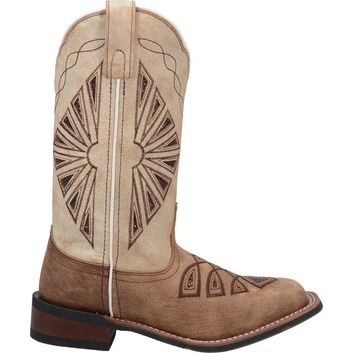 Laredo Womens Brown Kite Days 11in Snake Cowboy Boots Leather