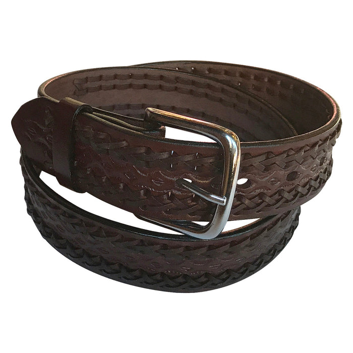 Rockmount Black Leather Laced and Tooled Western Belt