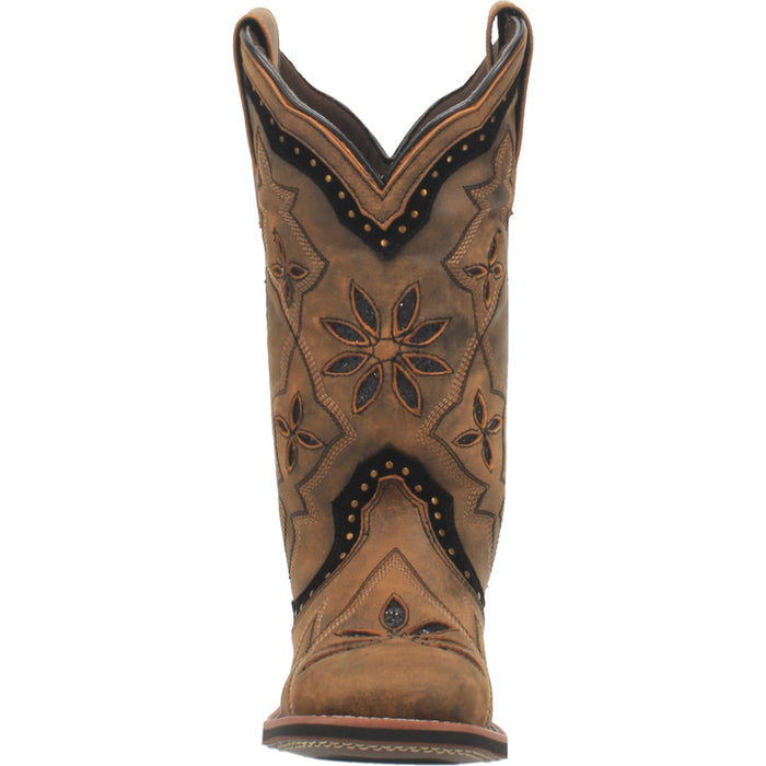 Laredo Womens Bouquet Cowboy Boots Leather Honey