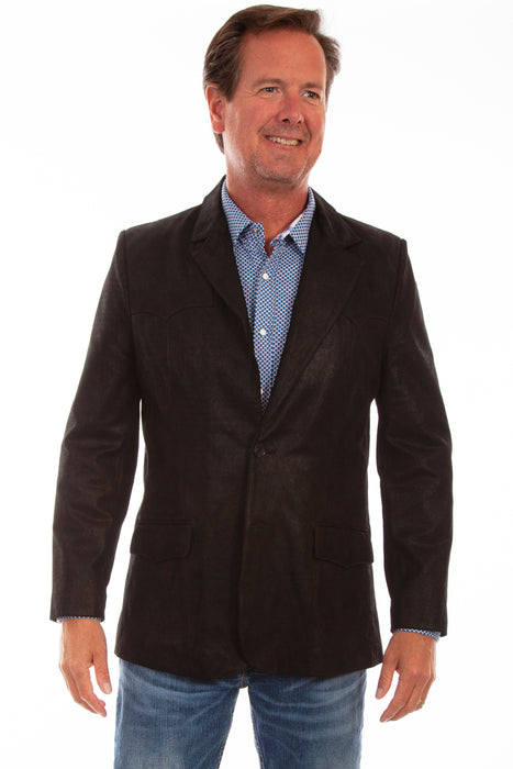 Scully Mens Black Leather Western Blazer