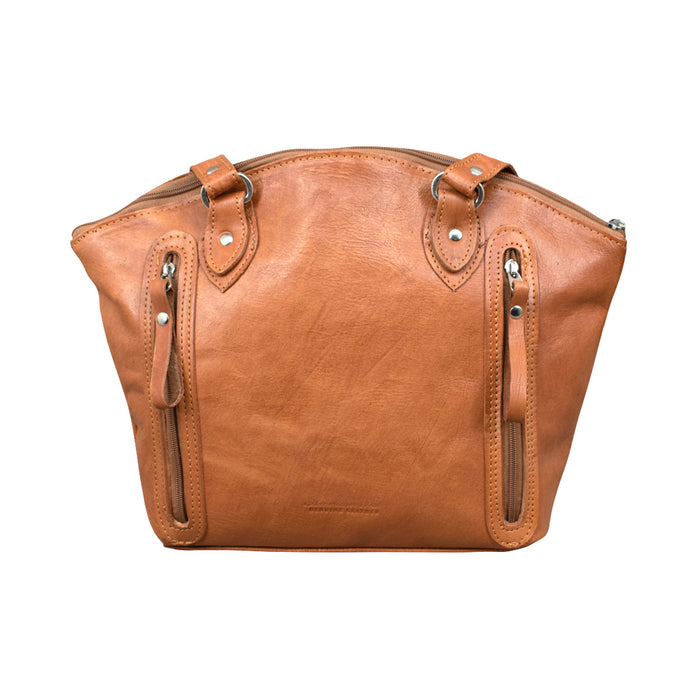 American West Womens Harvest Moon Large CC Natural Tan Leather Handbag Bag