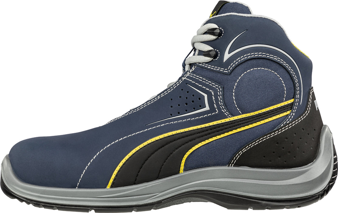 Puma Safety Blue Mens Leather Touring Mid Moto CT Lace-Up Work Boots