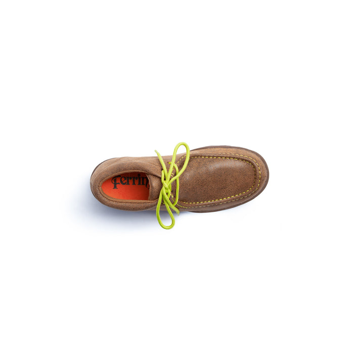 Ferrini Ladies Mocha/Lime Leather Rogue Moccasin Oxfords