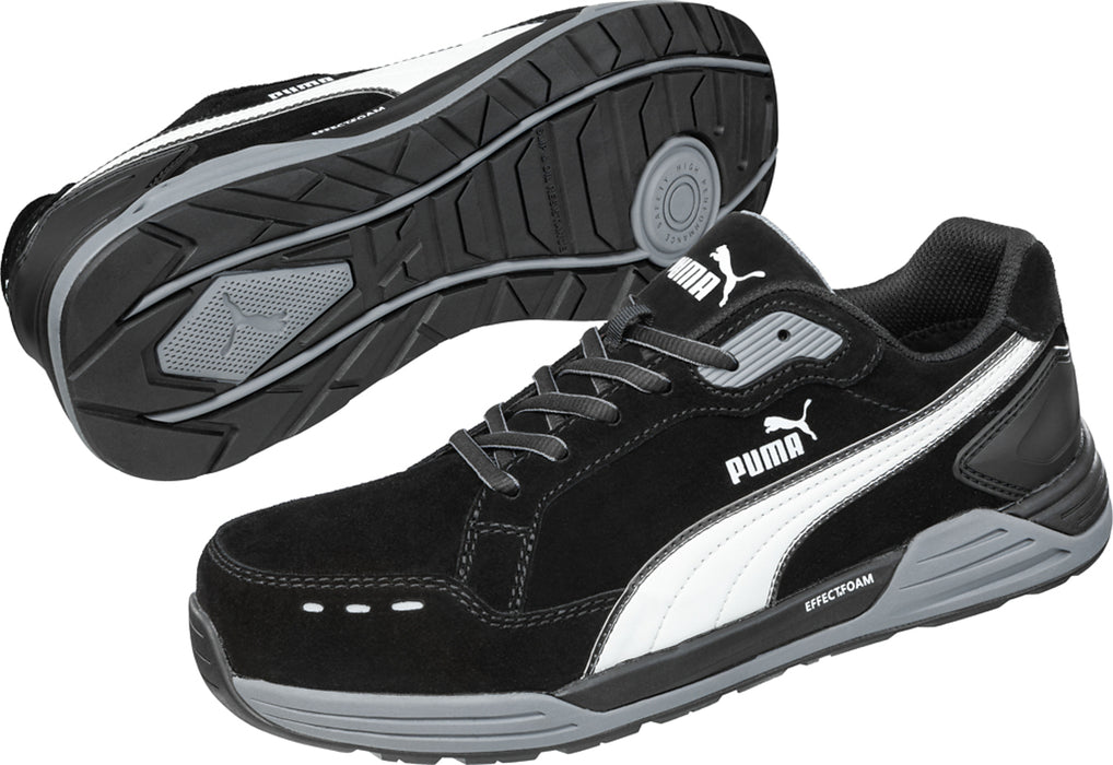 Puma Safety Black Mens Textile Airtwist Low CT Oxford Work Shoes