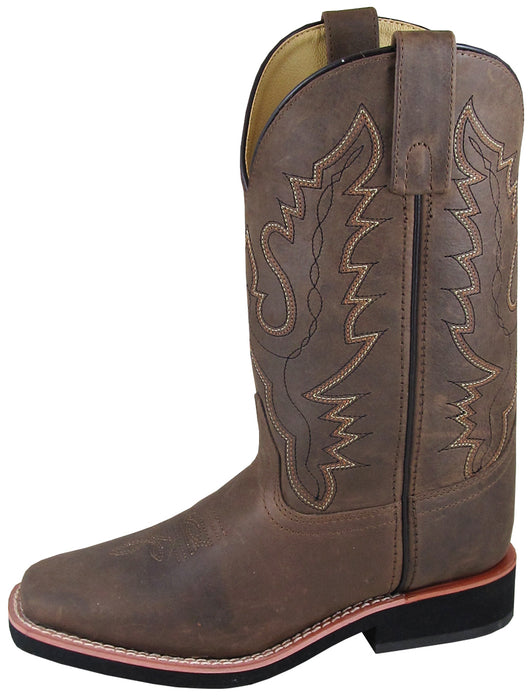 Smoky Mountain Boots Womens Pueblo Dark Crazy Horse Leather Square Toe