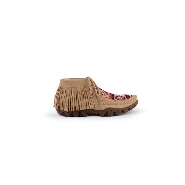 Ferrini Ladies Tan Leather Maya Fringe Ankle Boots