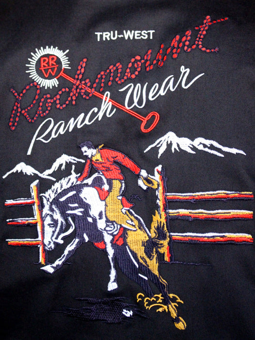 Rockmount Mens Black 100% Cotton Vintage Bronc L/S Shirt