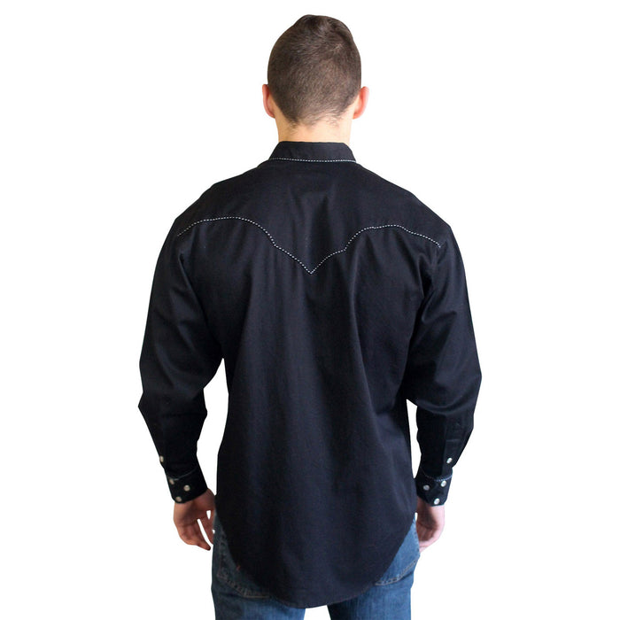 Rockmount Mens Black 100% Cotton Classic Quarter Horse L/S Shirt