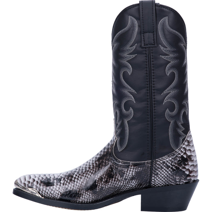 Laredo Mens Monty Cowboy Boots Faux Leather Black/White