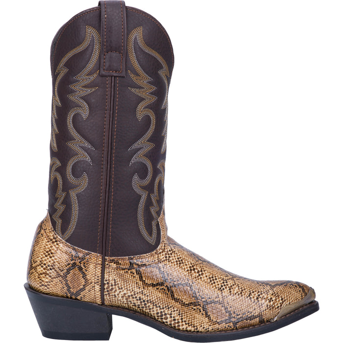 Laredo Mens Monty Cowboy Boots Faux Leather Multi Tan/Brown