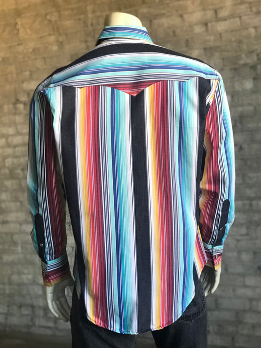 Rockmount Mens Multi-Color 100% Cotton Serape Stripe Western L/S Shirt