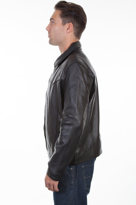 Scully Mens Black Soft Lamb Zip Western Jacket