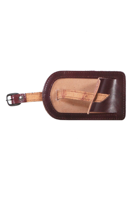 Scully Unisex Burgundy Italian Leather Luggage Tag