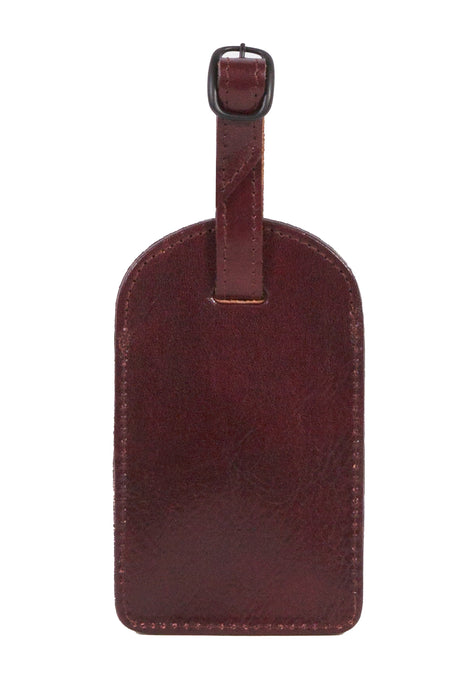 Scully Unisex Burgundy Italian Leather Luggage Tag