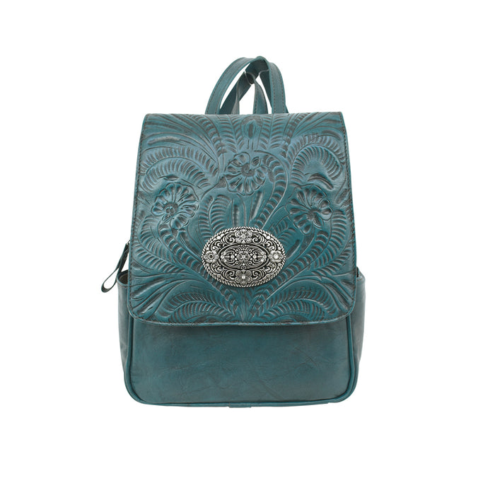 American West Womens Lariats and Lace Dark Turquoise Leather Backpack