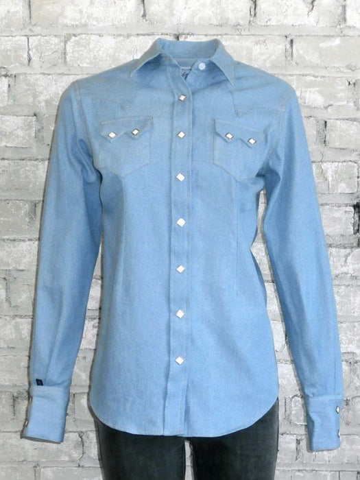 Rockmount Womens Denim 100% Cotton Stonewash Sawtooth Western L/S Shirt