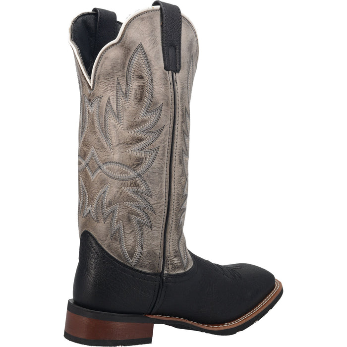 Laredo Mens Black/Grey Isaac 13in Cowboy Boots Leather