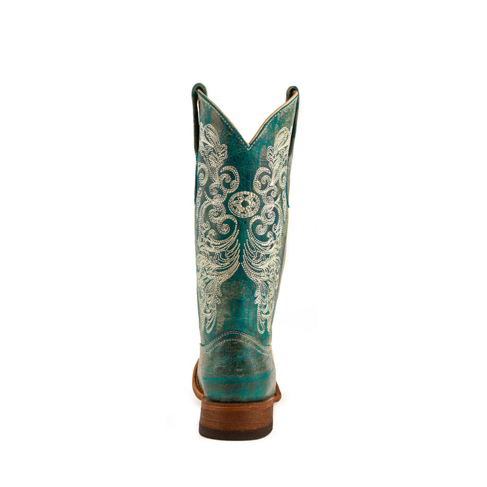 Ferrini Ladies Turquoise Leather Southern Charm S-Toe Cowboy Boots