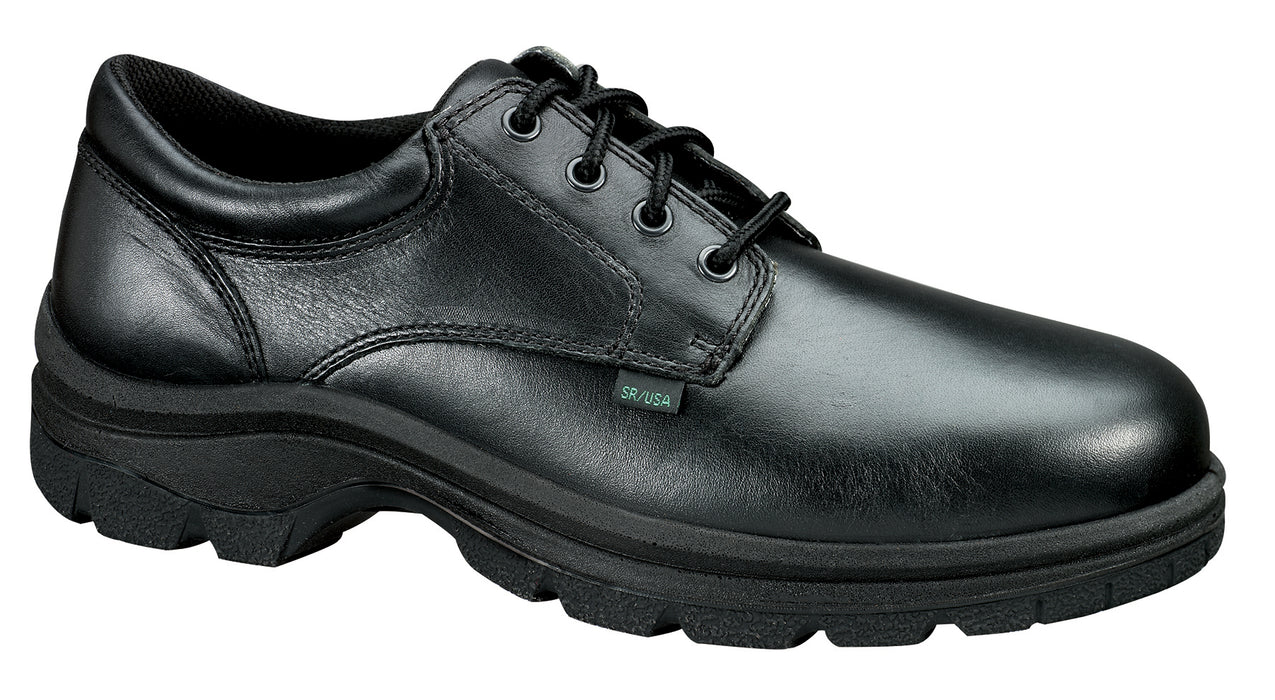 Thorogood Mens Softstreets Black Leather Shoes Plain Toe Oxford