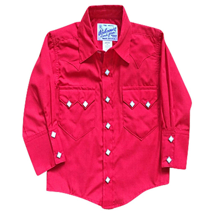 Rockmount Kids Boys Red Cotton Blend Western Snap L/S Shirt