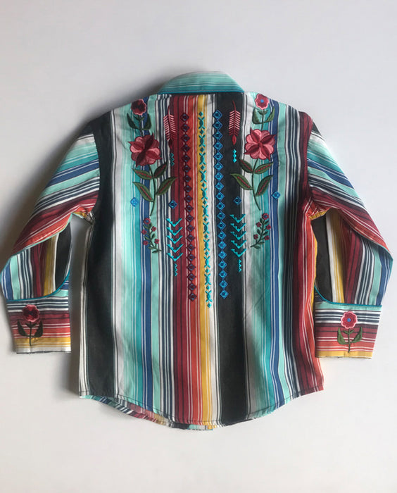 Rockmount Boys Multi-Color 100% Cotton Cascading Serape L/S Shirt