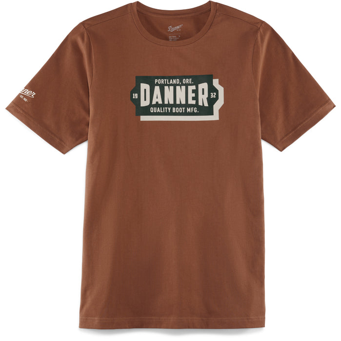 Danner Mens Banner Tee Brick Red 100% Cotton S/S T-Shirt