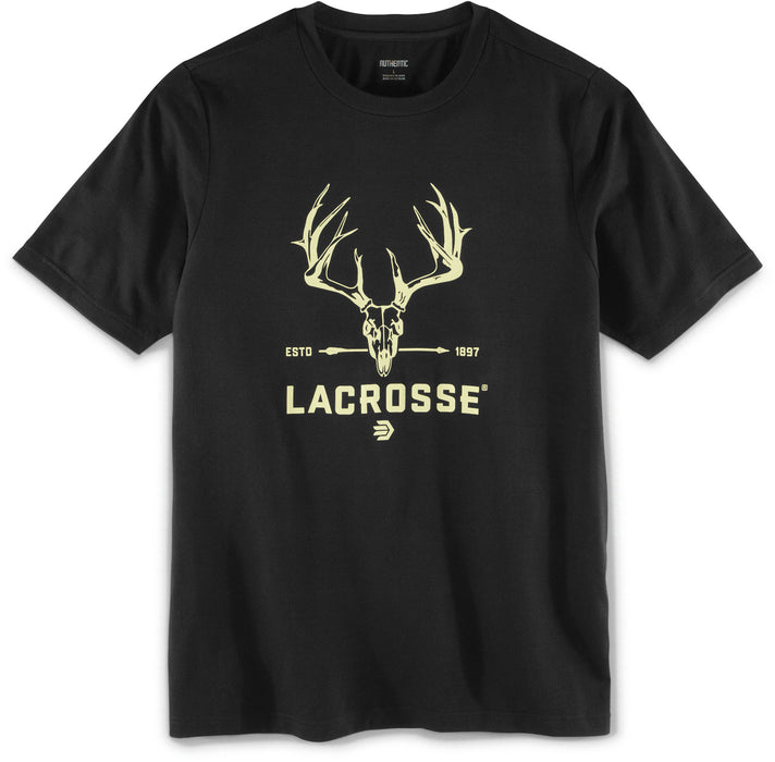 Lacrosse Unisex Whitetail Tee Black 100% Cotton S/S T-Shirt