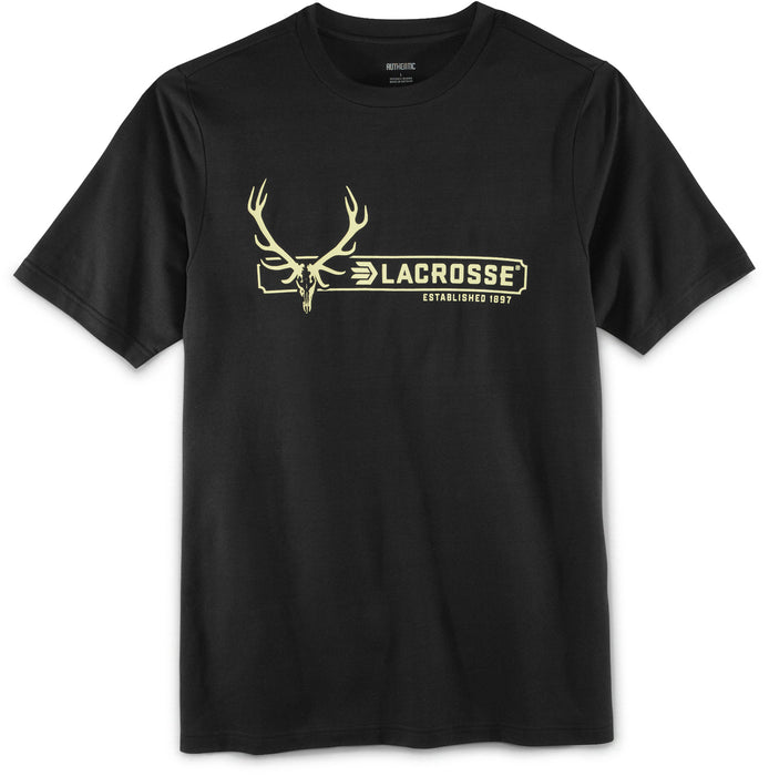 Lacrosse Unisex Elk Tee Black 100% Cotton S/S T-Shirt