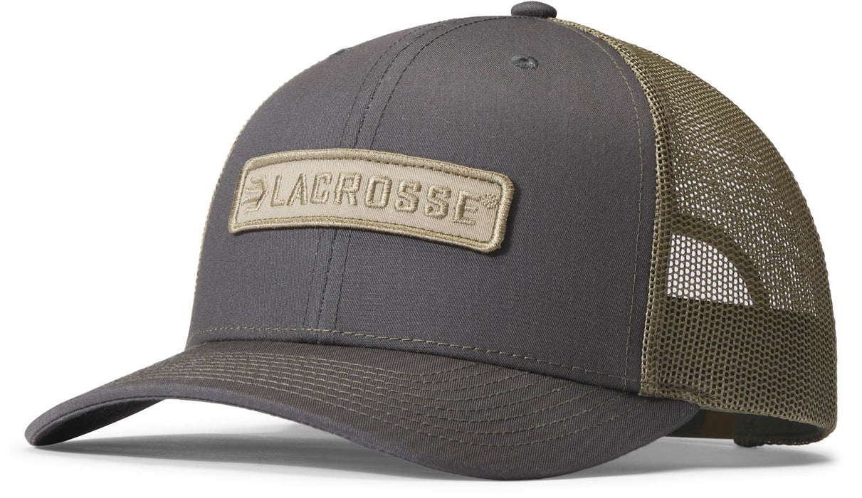 Lacrosse Unisex Embroidered Charcoal/Loden Cotton Blend Trucker Cap