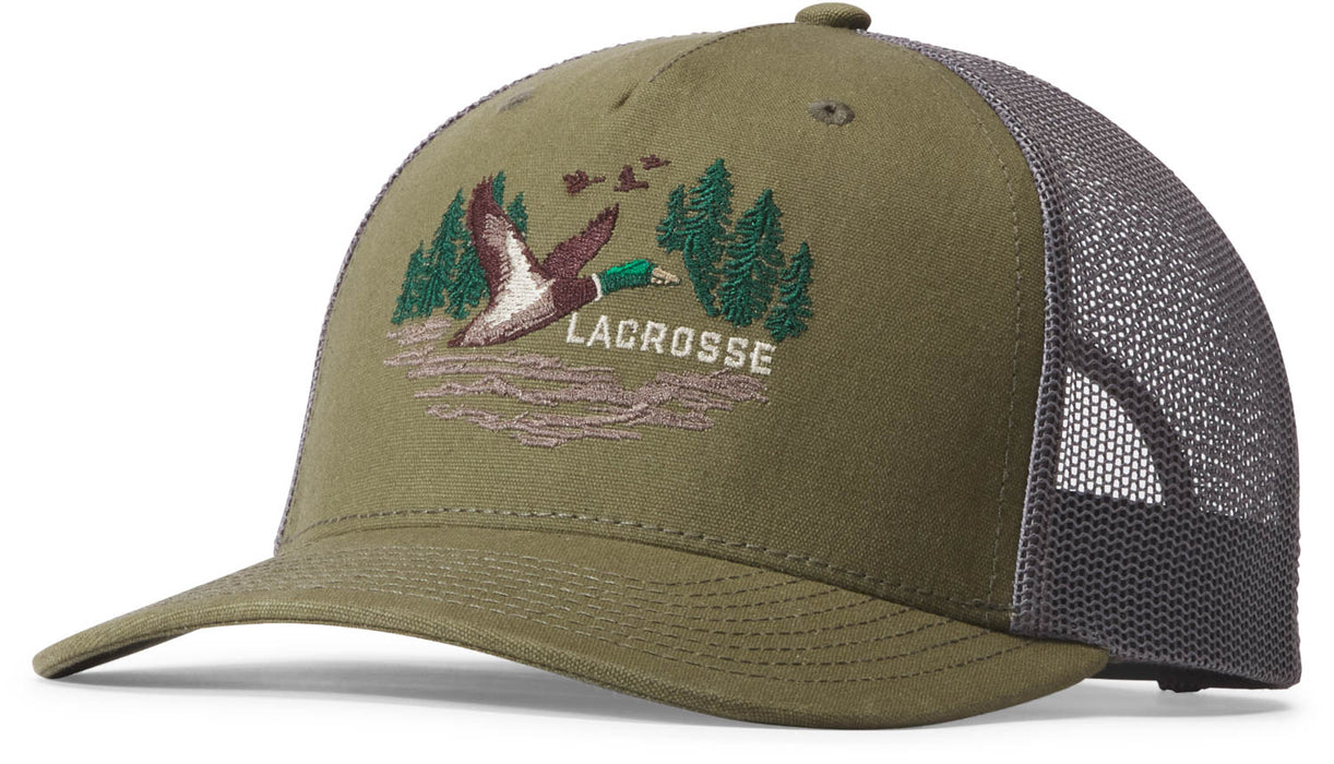 Lacrosse Unisex Waxed Mallard Olive Cotton Blend Trucker Cap