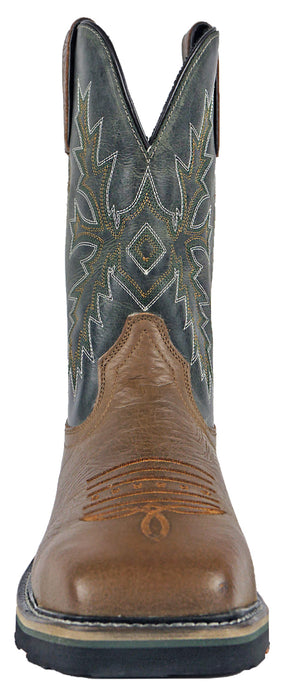 Hoss Boots Mens Dark Green Leather Landon Western 11in ST Work Boots