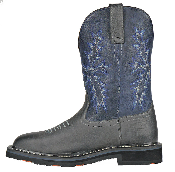 Hoss Boots Mens Navy Leather Hunch Western 11in CT Work Boots