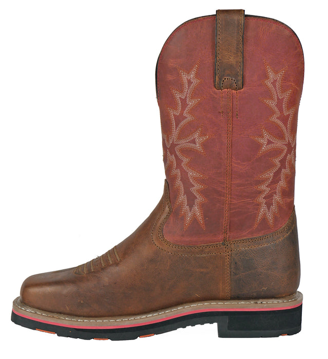 Hoss Boots Mens Cognac Red Leather Landon Western Work Boots