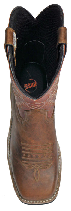 Hoss Boots Mens Cognac Red Leather Landon Western Work Boots