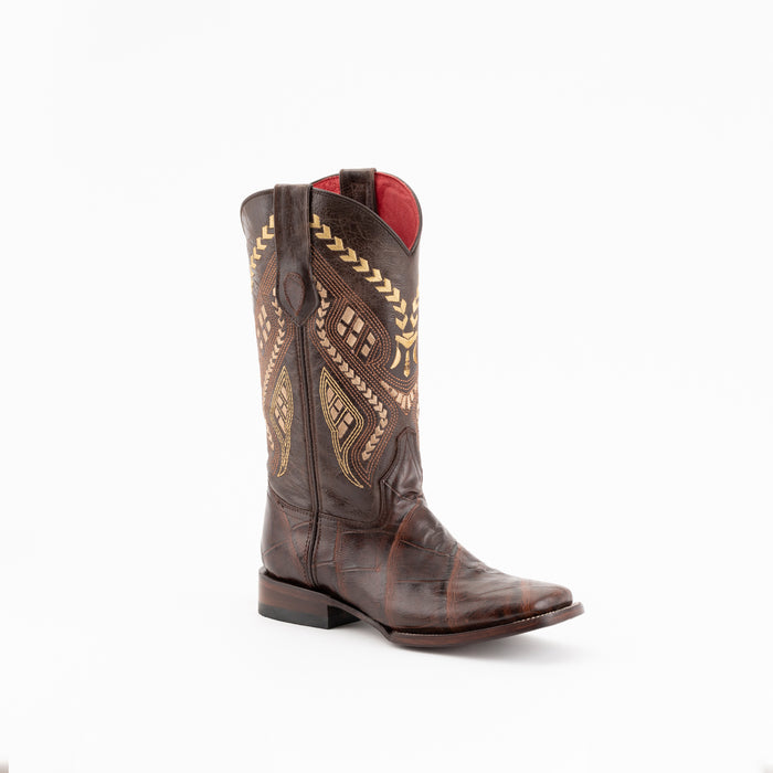 Ferrini Ladies Chocolate Leather Jesse S-Toe Cowboy Boots