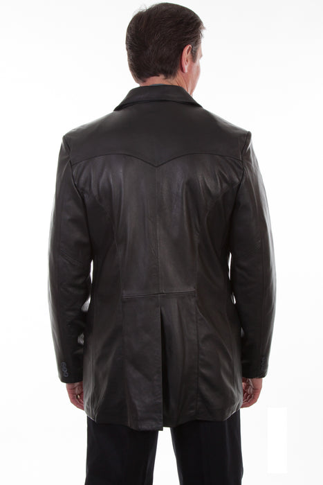 Scully Mens Black Lamb Leather Caiman Blazer Jacket