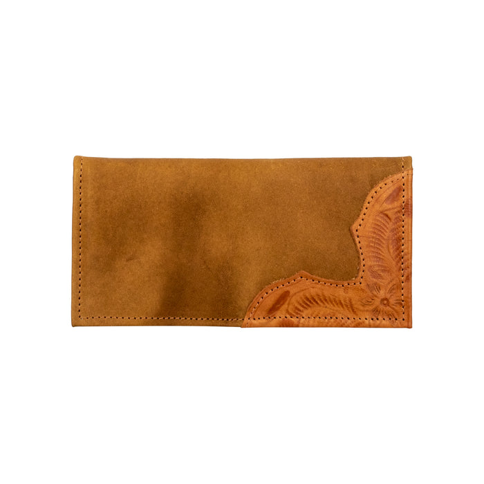 American West Mens Waxed Natural Tan Leather Rodeo Wallet