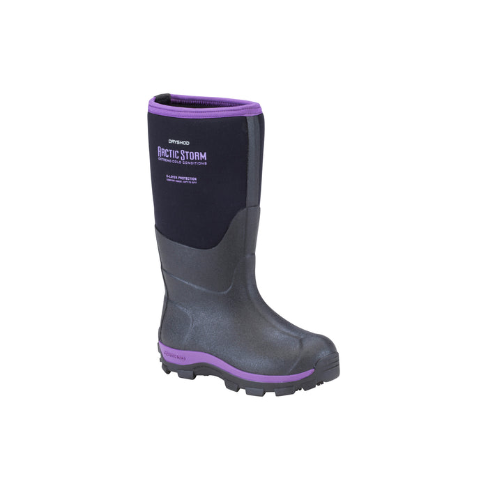 Dryshod Arctic Storm Kids Childrens Foam Black/Purple Winter Boots