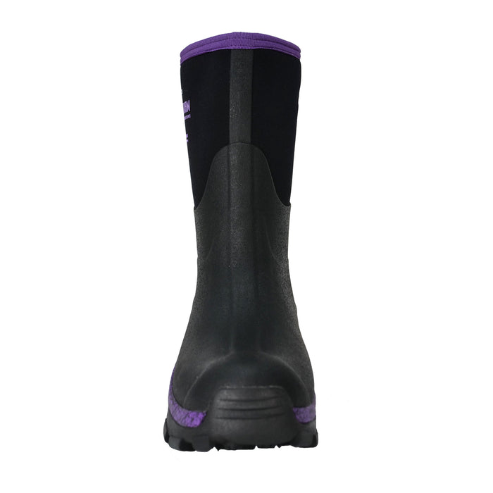 Dryshod Womens Arctic Storm Mid Black/Purple Neoprene Extreme-Cold Snow Boots