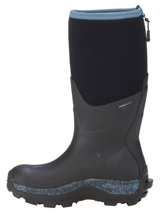 Dryshod Womens Arctic Storm Hi Black/Blue Neoprene Extreme-Cold Snow Boots