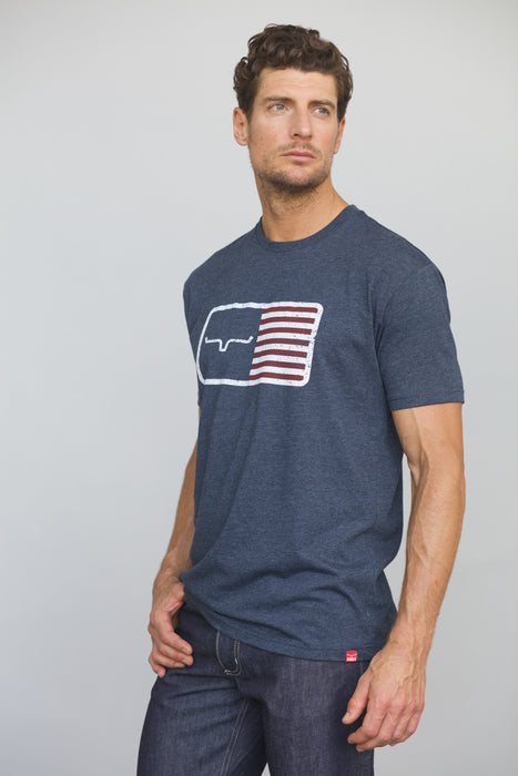 Kimes Ranch Mens American Trucker Tee Navy Cotton Blend S/S T-Shirt