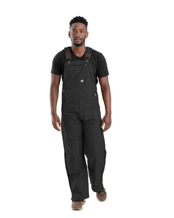 Berne Mens Black 100% Cotton Unlined Duck Bib Overall