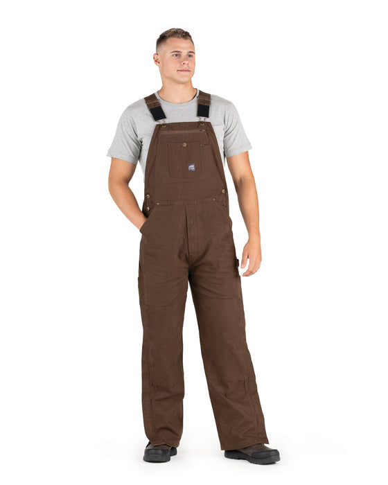 Berne Mens Heartland Unlined Washed Duck Bark 100% Cotton Bib Overall